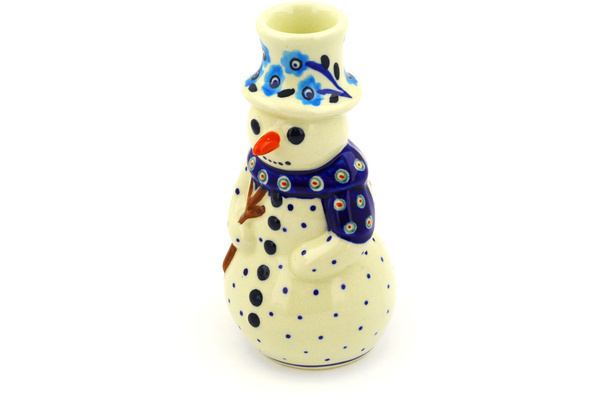 Snowman Candle Holder 6"