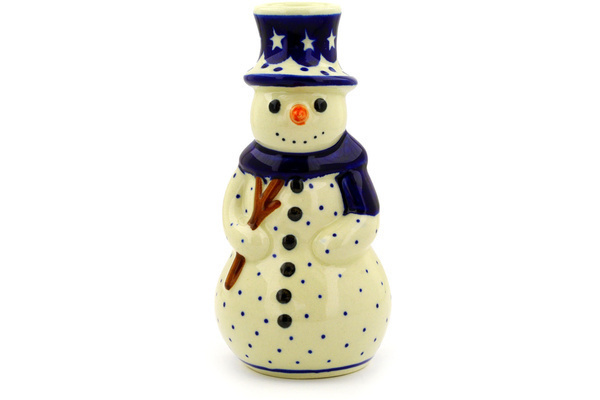 Snowman Candle Holder 6"
