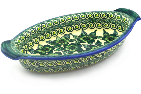 Oval Baker with Handles 14"