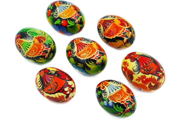Set of 7 Wooden Eggs 2"