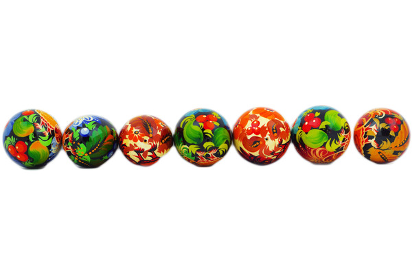 Set of 7 Wooden Eggs 2"