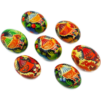 Set of 7 Wooden Eggs 2"