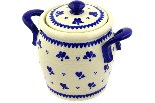 Jar with Lid and Handles 7"