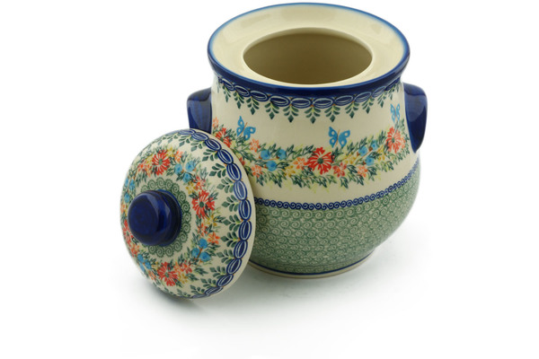 Jar with Lid and Handles 9"