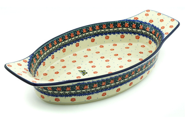 Oval Baker with Handles 18"