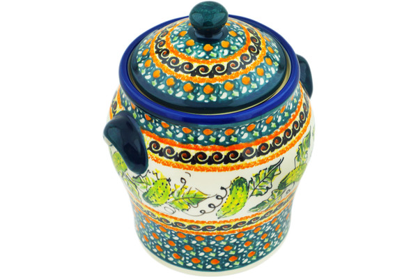 Jar with Lid and Handles 8"