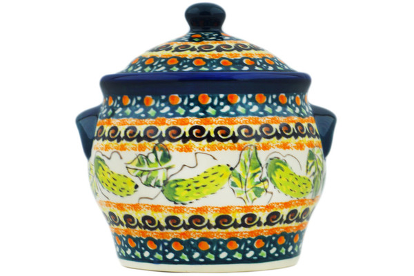 Jar with Lid and Handles 6"