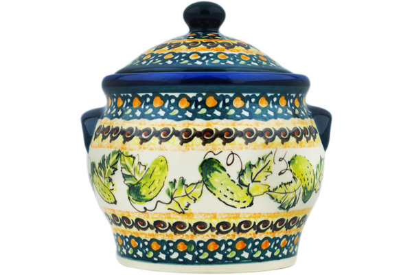 Jar with Lid and Handles 6"