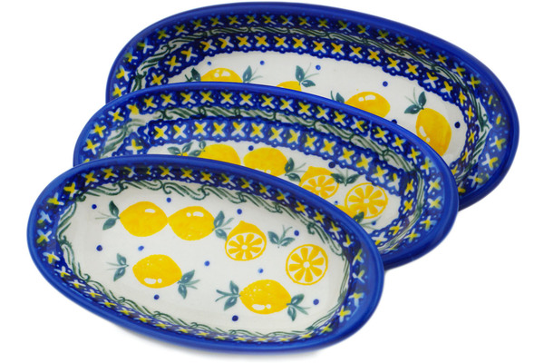 Condiment set of 3 nesting dishes: 7¼-inch, 6½-inch, 5¾-inch