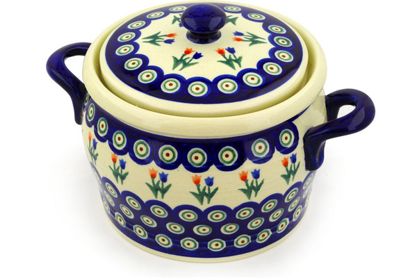 Jar with Lid and Handles 9"