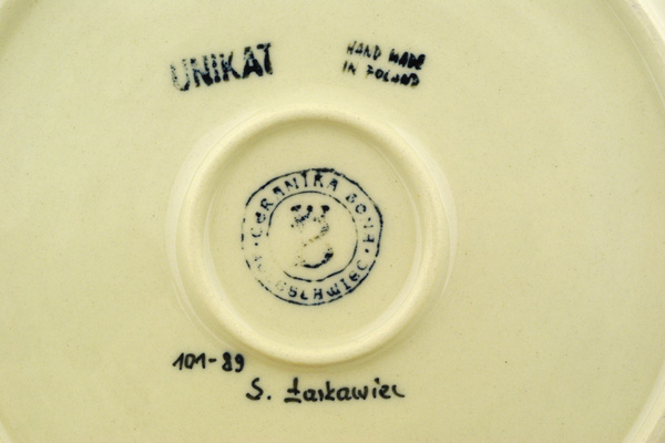 Polish Pottery Place Setting 4-Piece: 10½" dinner plate, 7½" dessert or side plate, 5¼" bowl and a 12 oz mug