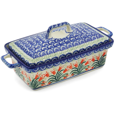 Jar with Lid and Handles 9"