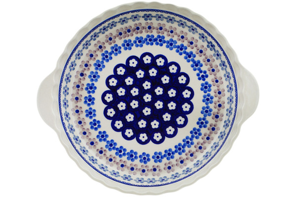 Pie Dish Fluted with Handles 11"