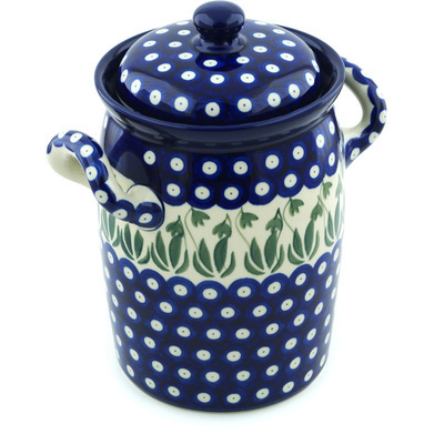 Jar with Lid and Handles 9"