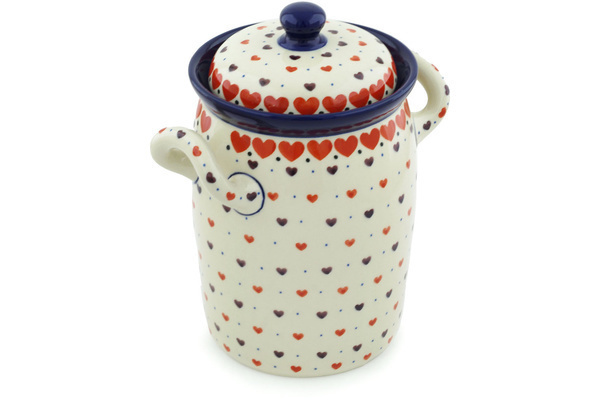 Jar with Lid and Handles 9"