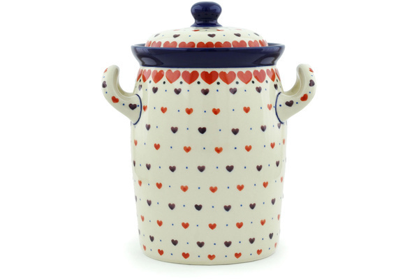 Jar with Lid and Handles 9"