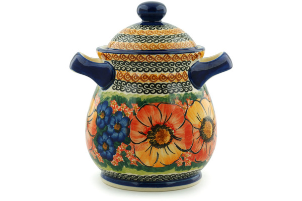 Jar with Lid and Handles 8"