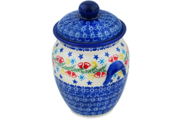 Jar with Lid and Handles 7"