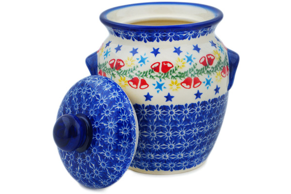 Jar with Lid and Handles 7"