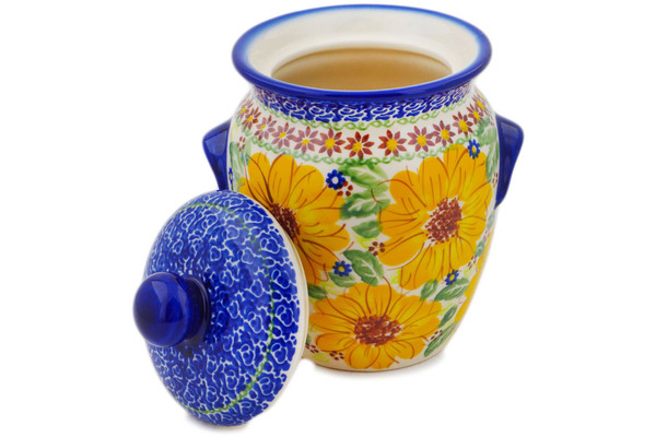 Jar with Lid and Handles 7"