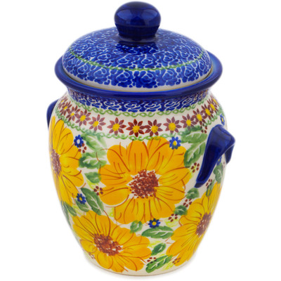 Jar with Lid and Handles 7"