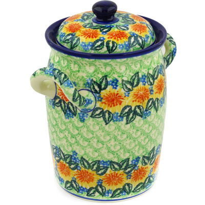 Jar with Lid and Handles 9"