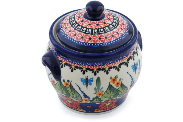 Jar with Lid and Handles 6"