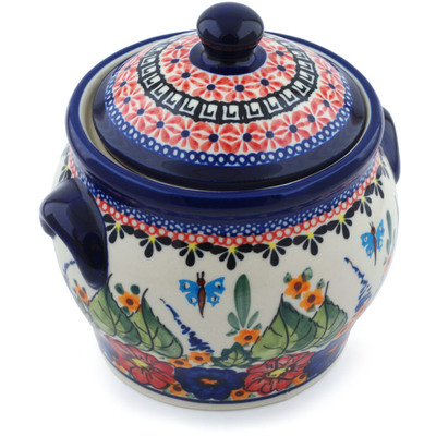 Jar with Lid and Handles 6"