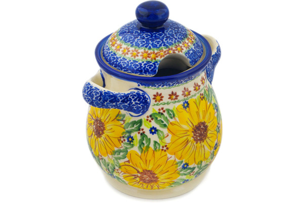 Jar with Lid and Handles 8"