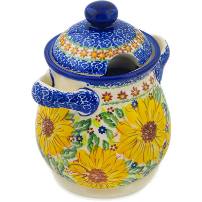 Jar with Lid and Handles 8"
