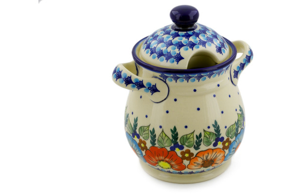 Jar with Lid and Handles 8"