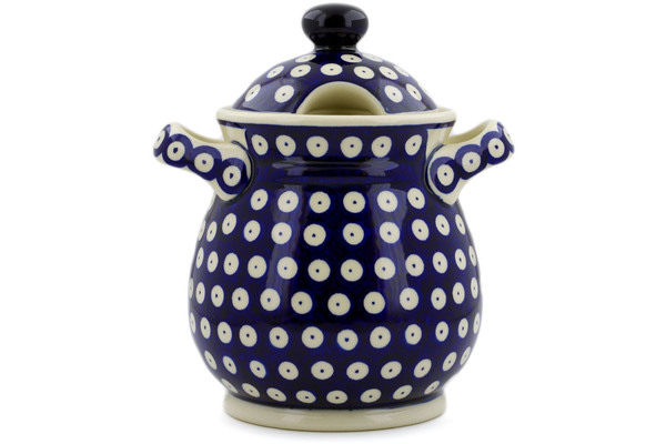 Jar with Lid and Handles 8"