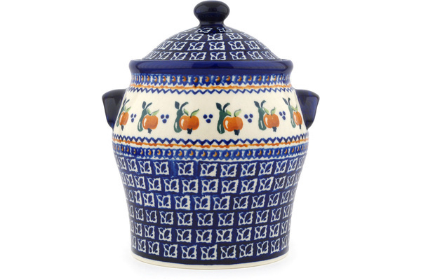 Jar with Lid and Handles 8"