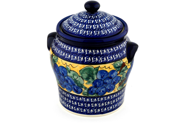 Jar with Lid and Handles 8"