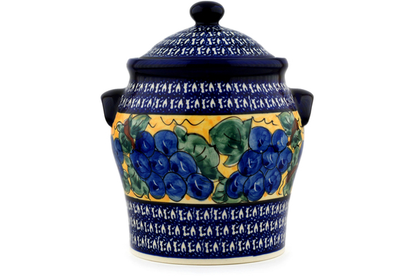 Jar with Lid and Handles 8"