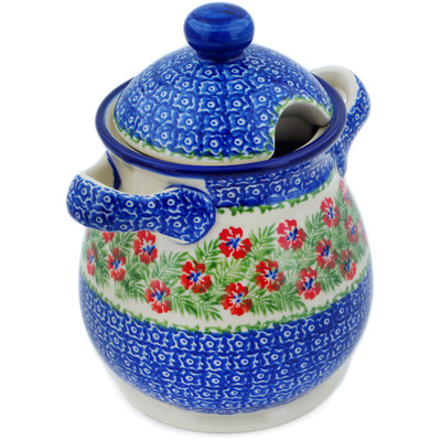 Jar with Lid and Handles 8"