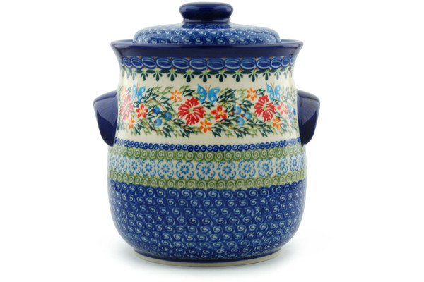 Jar with Lid and Handles 8"