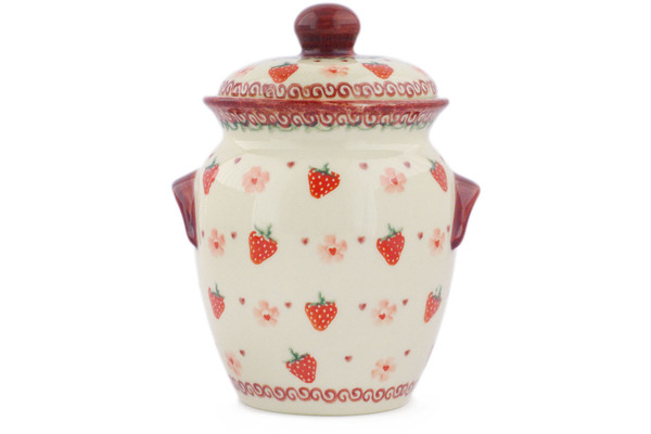 Jar with Lid and Handles 7"