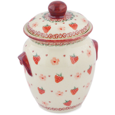 Jar with Lid and Handles 7"