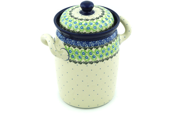 Jar with Lid and Handles 9"