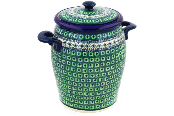 Jar with Lid and Handles 11"