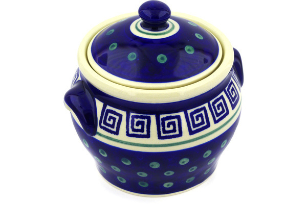 Jar with Lid and Handles 6"