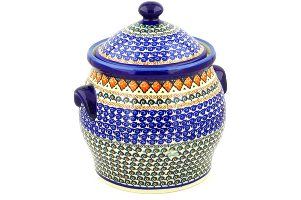 Jar with Lid and Handles 11"