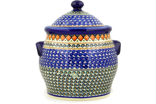 Jar with Lid and Handles 11"