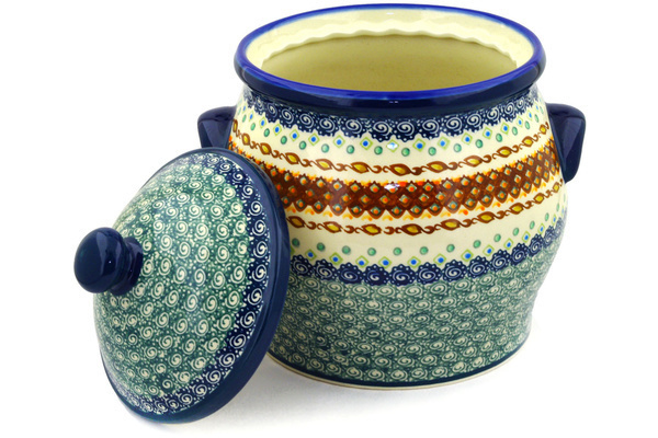 Jar with Lid and Handles 11"