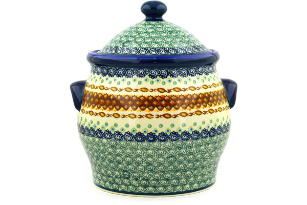 Jar with Lid and Handles 11"