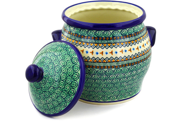 Jar with Lid and Handles 11"