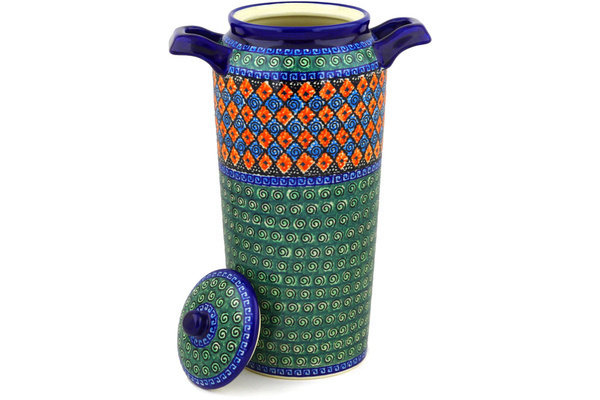 Jar with Lid and Handles 14"