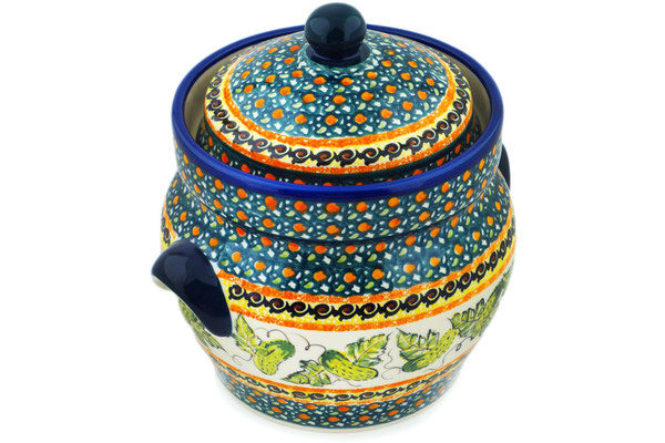 Jar with Lid and Handles 10"