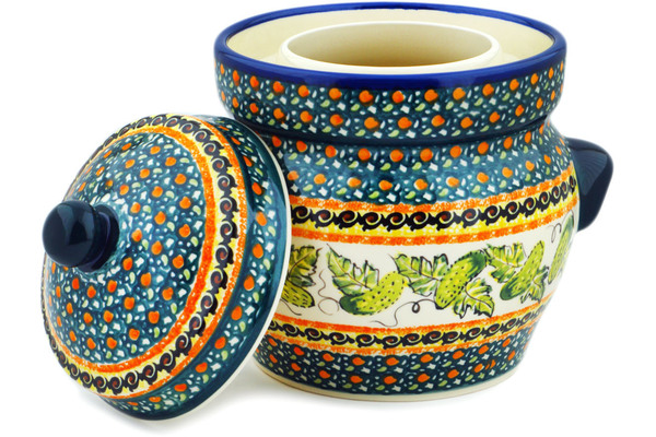 Jar with Lid and Handles 10"